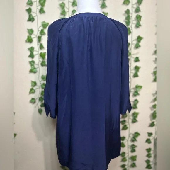 Lilly Pulitzer Bryce Top True Navy 100% Silk Size Small - Picture 5 of 7